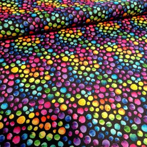 Kočárkovina Barevné puntíky na černé