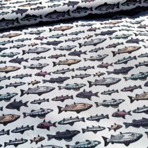 Kočárkovina Ryby světlý podklad