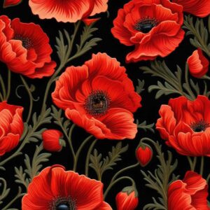 Kočárkovina Vlčí máky na černé