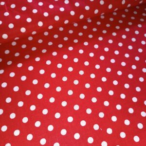 Plátno Bílé puntíky na červené, velikost puntíku 0,5cm