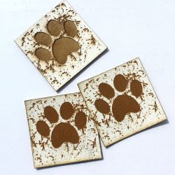 Koženkový štítek TLAPKA světlý