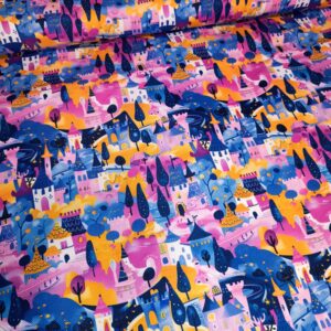 Kočárkovina Domečky s růžovou