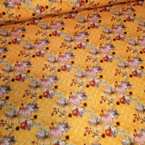 Kočárkovina Dýně na žlutém podkladu