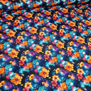 Kočárkovina Modro oranžové kvítky