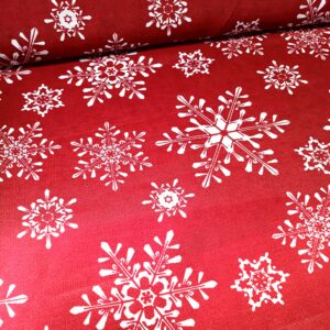 Loneta Vločky na červené