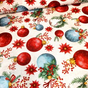 Loneta Červené a modré vánoční  ozdoby