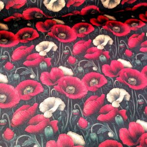 Kočárkovina Vlčí máky na černé 2