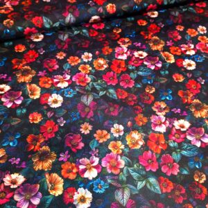 Kočárkovina Kytičky na tmavém podkladu