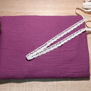 BALÍČEK NA ŠÁTEK MUŠELÍN + KRAJKA - VÍNOVÁ