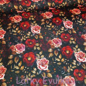 Kočárkovina Růže se zlatými lístky na černé