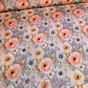 Kočárkovina Čajové růže na šedé