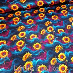 Kočárkovina Slunečnice na modré vlně