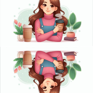 Dvojpanel ŽENA S KÁVOU