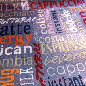 Vaflovina Káva nápisy