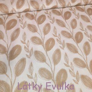 Plátno Kreslené listy - BÉŽOVÁ