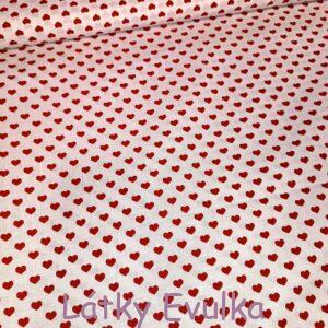 Plátno ČERVENÁ SRDÍČKA NA BÍLÉ