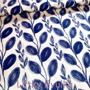 Plátno Kreslené listy - MODRÁ