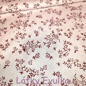 Plátno BORDÓ KYTIČKY NA BÍLÉ