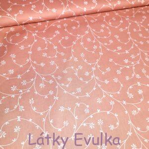 Plátno BÍLÉ KYTIČKY NA STARORŮŽOVÉ