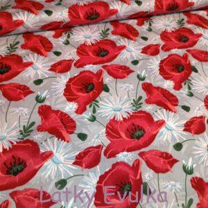 Plátno Vlčí máky na šedé