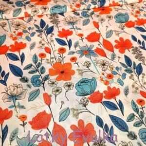 Plátno Oranžové a modré květy