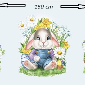 Vaflovina ZAJÍČCI - ŠÍŘE 150cm - TROJPANEL