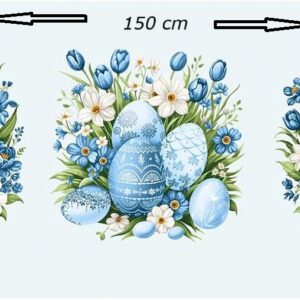 Vaflovina ZAJÍČEK A VAJÍČKA - ŠÍŘE 150cm - TROJPANEL