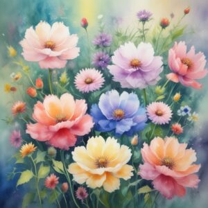 PANEL AKVARELOVÉ KVĚTINY 2