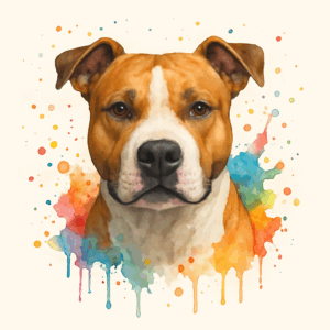 PANEL AMERICKÝ STAFORDŠÍRSKÝ TERIÉR VODOVKOVÉ POZADÍ