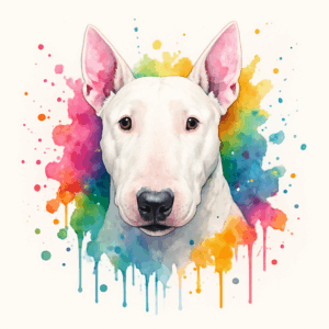 PANEL ANGLICKÝ BULTERIÉR BÍLÝ VODOVKOVÉ POZADÍ