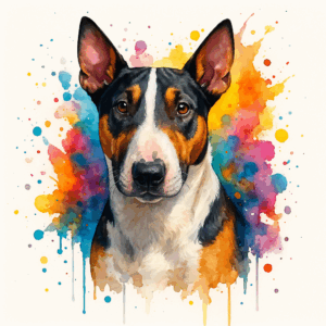 PANEL ANGLICKÝ BULTERIÉR TŘÍBAREVNÝ VODOVKOVÉ POZADÍ 1