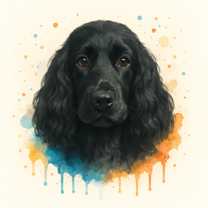 PANEL ANGLICKÝ KOKRŠPANĚL ČERNÝ NA VODOVKOVÉM POZADÍ