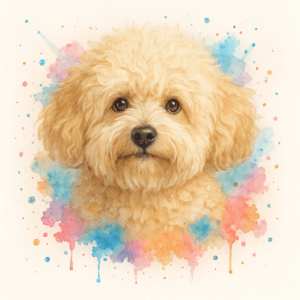 PANEL BOLOŇSKÝ PSÍK VODOVKOVÉ POZADÍ