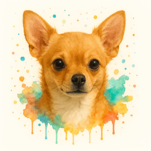 PANEL ČIVAVA HNĚDÁ VODOVKOVÉ POZADÍ