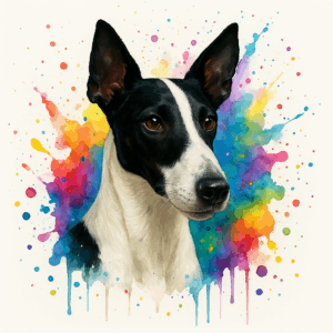 PANEL FOXTERIÉR KRÁTKOSRSTÝ ČERNOBÍLÝ VODOVKOVÉ POZADÍ 1