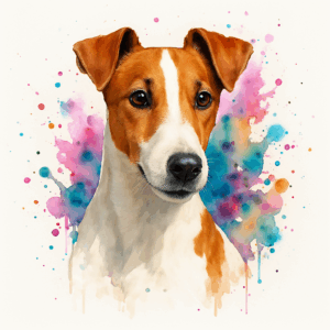 PANEL FOXTERIÉR KRÁTKOSRSTÝ HNĚDOBÍLÝ VODOVKOVÉ POZADÍ