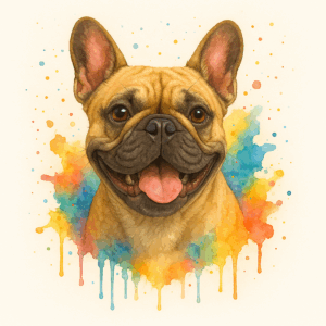 PANEL FRANCOUZSKÝ BULDOČEK VODOVKOVÉ POZADÍ