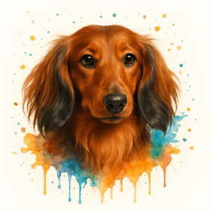 PANEL JEZEVČÍK DLOUHOSRSTÝ HNĚDÝ VODOVKOVÉ POZADÍ