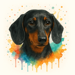 PANEL JEZEVČÍK KRÁTKOSRSTÝ ČERNÝ VODOVKOVÉ POZADÍ