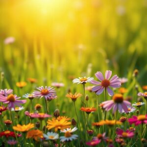 PANEL KVĚTINY V TRÁVĚ