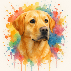 PANEL LABRADORSKÝ RETRÍVR SVĚTLÝ VODOVKOVÉ POZADÍ 2