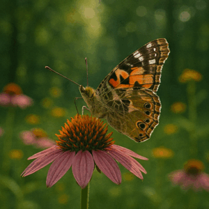 PANEL MOTÝL A ECHINACEA