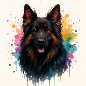 PANEL NĚMECKÝ OVČÁK DLOUHOSRSTÝ VODOVKOVÉ POZADÍ 1