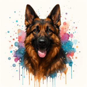 PANEL NĚMECKÝ OVČÁK DLOUHOSRSTÝ VODOVKOVÉ POZADÍ 2