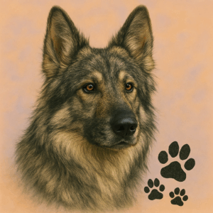 PANEL NĚMECKÝ OVČÁK VLKOŠEDÝ DLOUHOSRSTÝ