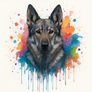 PANEL NĚMECKÝ OVČÁK VLKOŠEDÝ VODOVKOVÉ POZADÍ