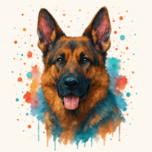 PANEL NĚMECKÝ OVČÁK VODOVKOVÉ POZADÍ