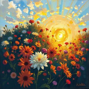 PANEL PESTROBAREVNÉ KVĚTINY 2