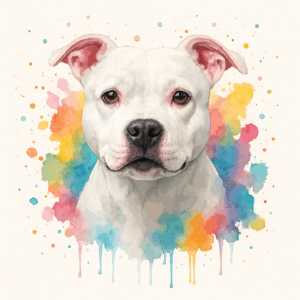 PANEL STAFORDŠÍRSKÝ BULTERIÉR BÍLÝ VODOVKOVÉ POZADÍ