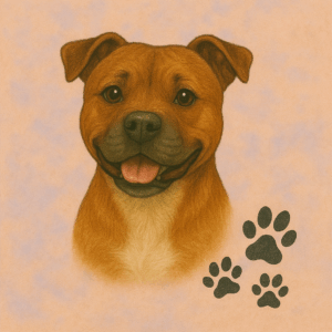 PANEL STAFORDŠÍRSKÝ BULTERIÉR HNĚDÝ S NÁPRSENKOU